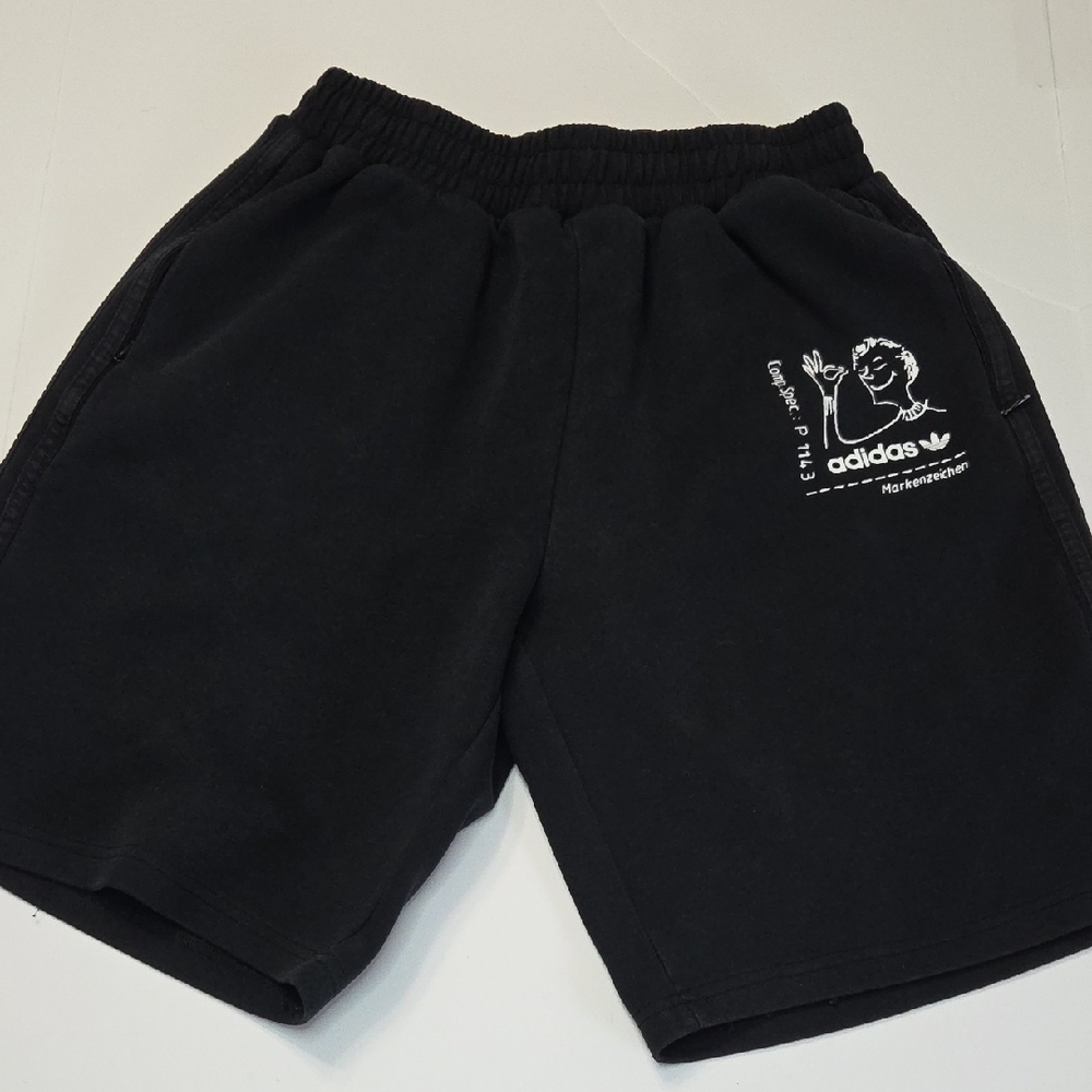 Adidas Originals 3 Stripe FUN SHORTS Black Athletic Shorts with Logo XL CZ1766